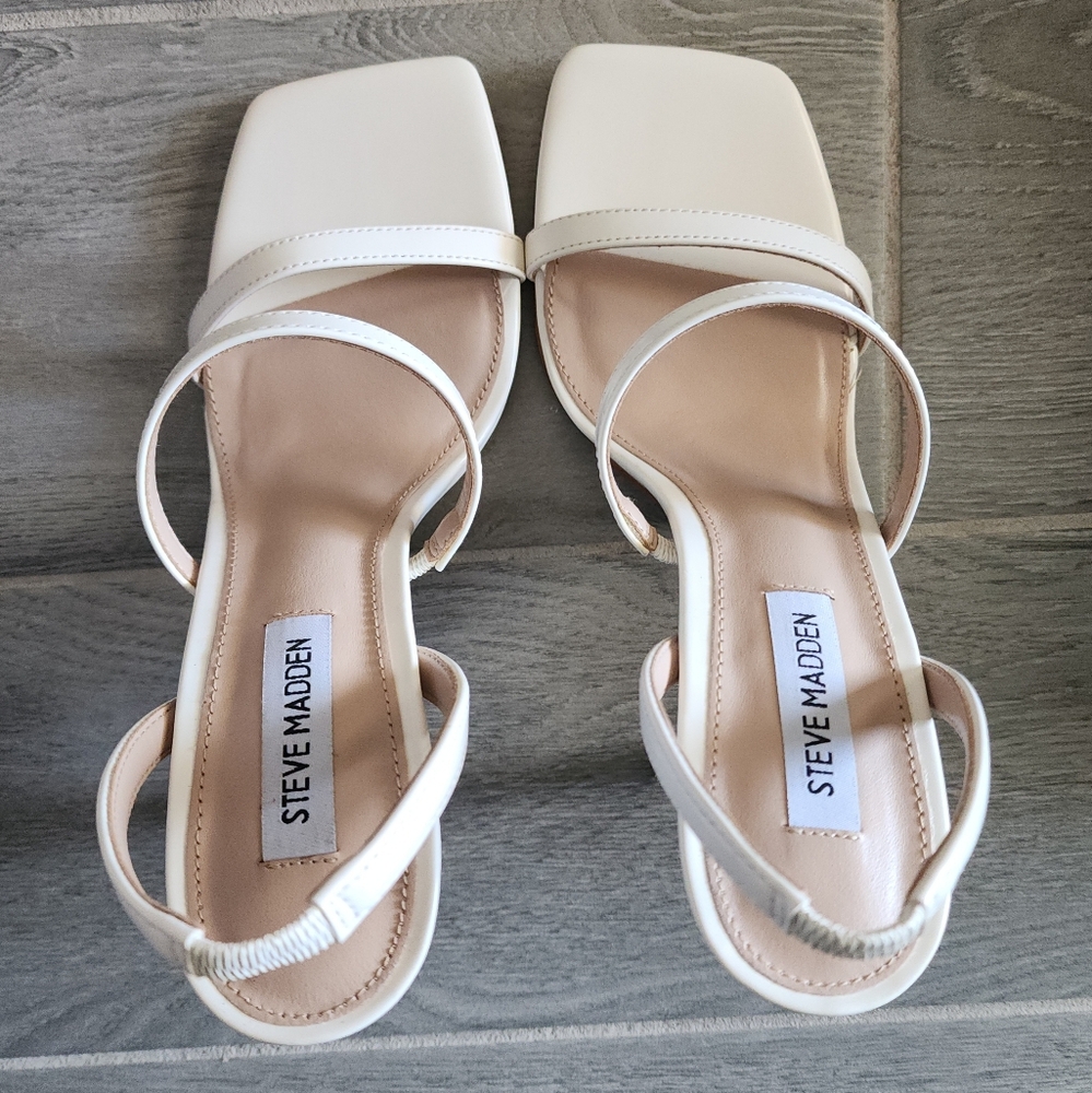 Steve Madden White Strappy Sandals